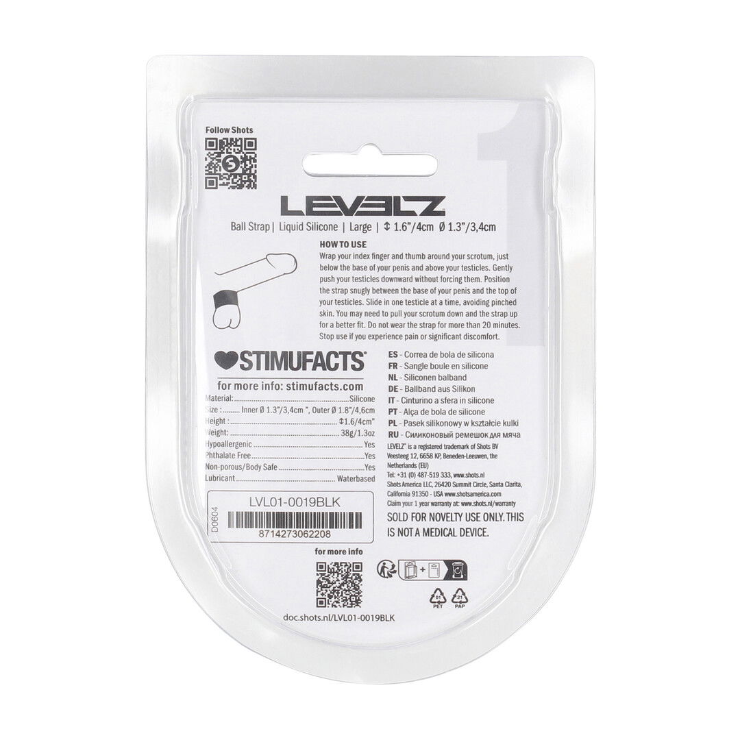 Vloeibare Siliconen Balriem - L - 34mm - Zwart - Afbeelding 3