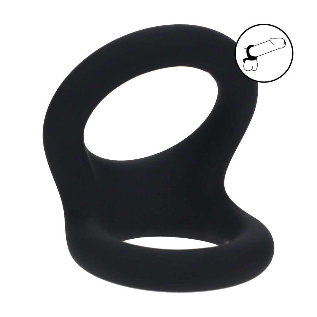 Double O Silicone Cockring - M - Zwart