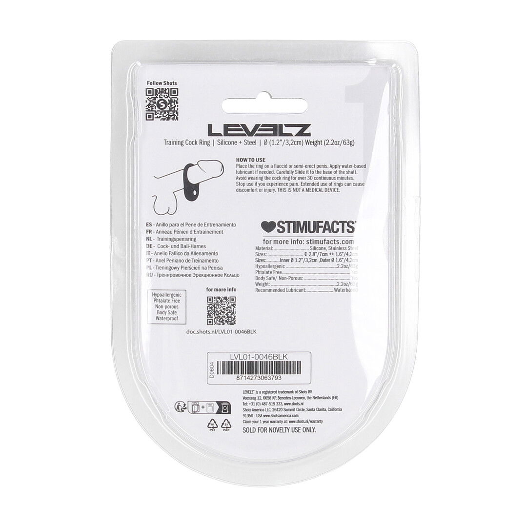 Siliconen Trainings Cockring - S - Zwart - Afbeelding 3