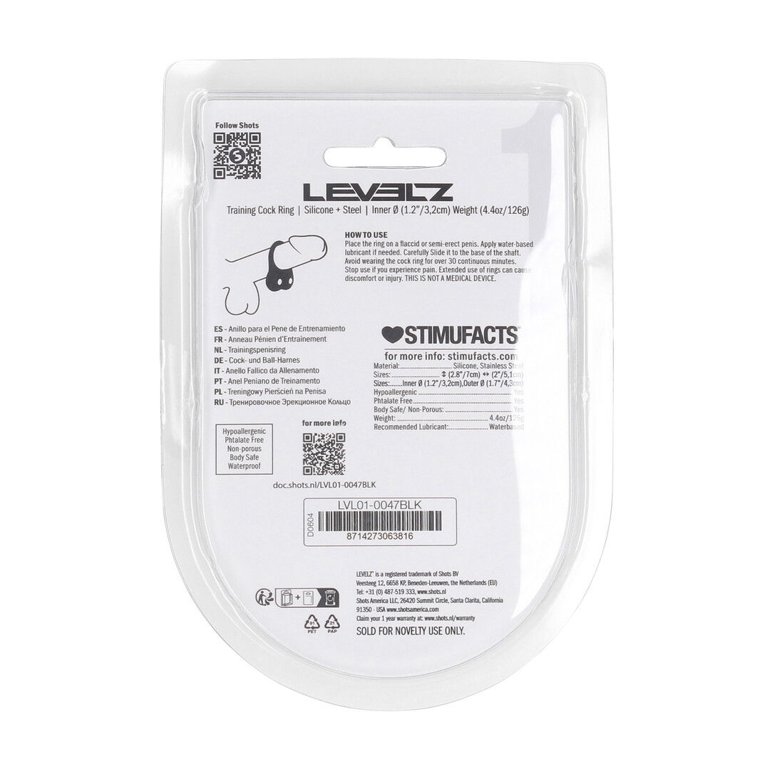 Siliconen Trainings Cockring - M - Zwart - Afbeelding 3