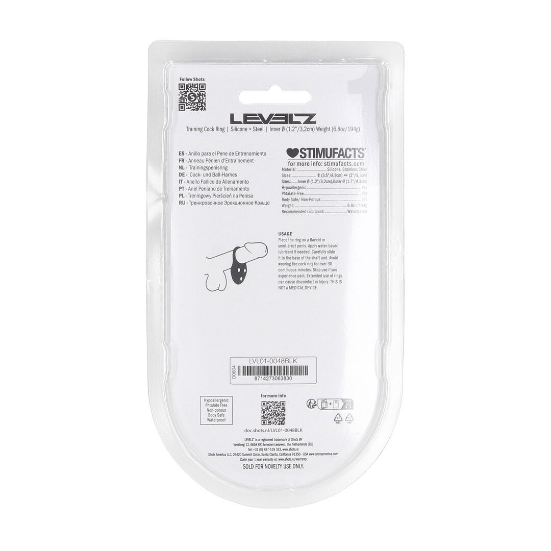Siliconen Trainings Cockring - L - Zwart - Afbeelding 3