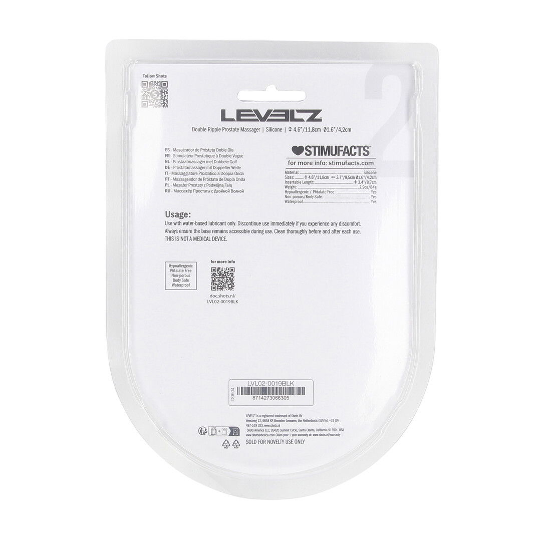 Dubbele Ripple Siliconen Prostaat Massager - Zwart - Afbeelding 3