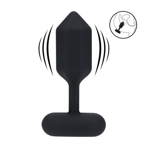 Hexagonale Vibrerende Siliconen Anale Plug - L - Zwart