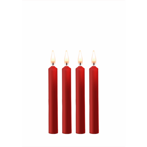 Plagerige Wax Kaarsen - 4 Stuks - Rood