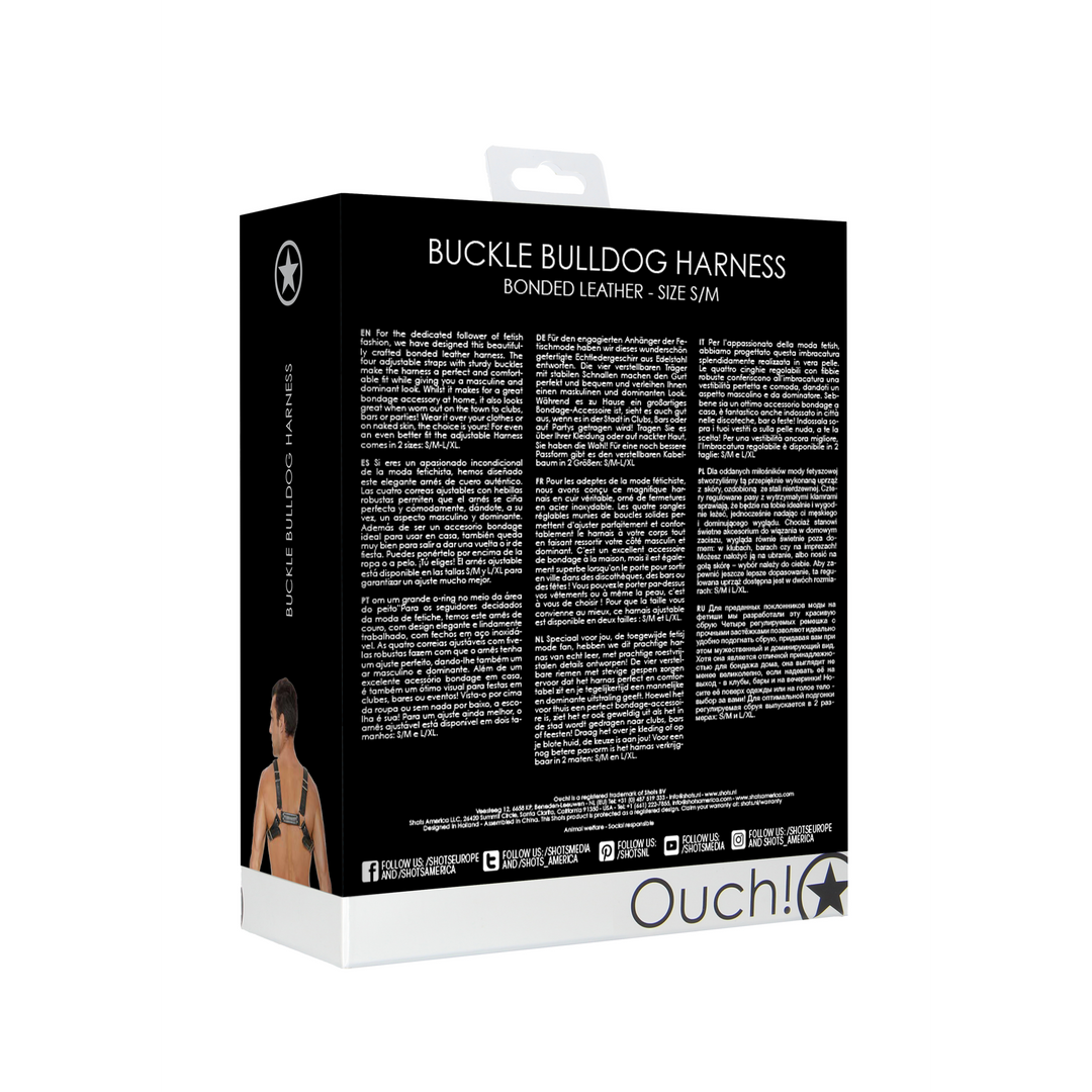 Leren Bulldog Harnas met Gespen - S/M - Afbeelding 3