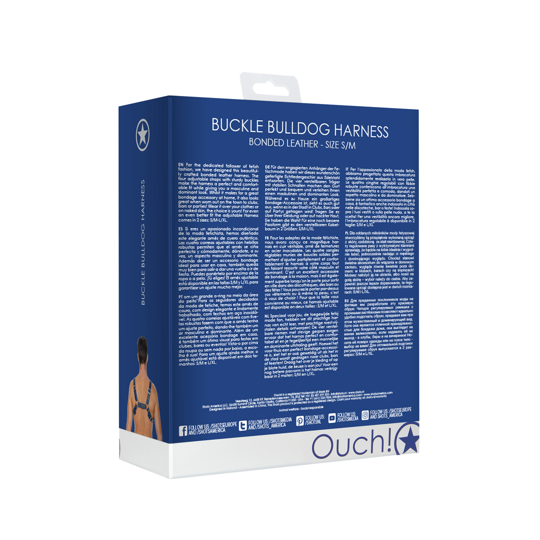 Leren Bulldog Harnas met Gespen - S/M - Afbeelding 3