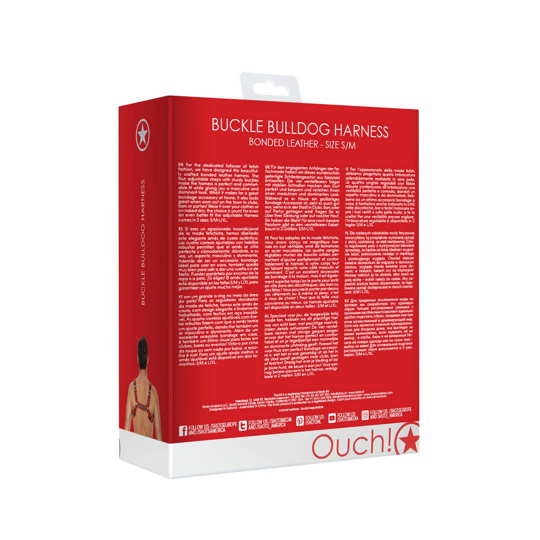 Leren Bulldog Harnas met Gespen - S/M - Afbeelding 3
