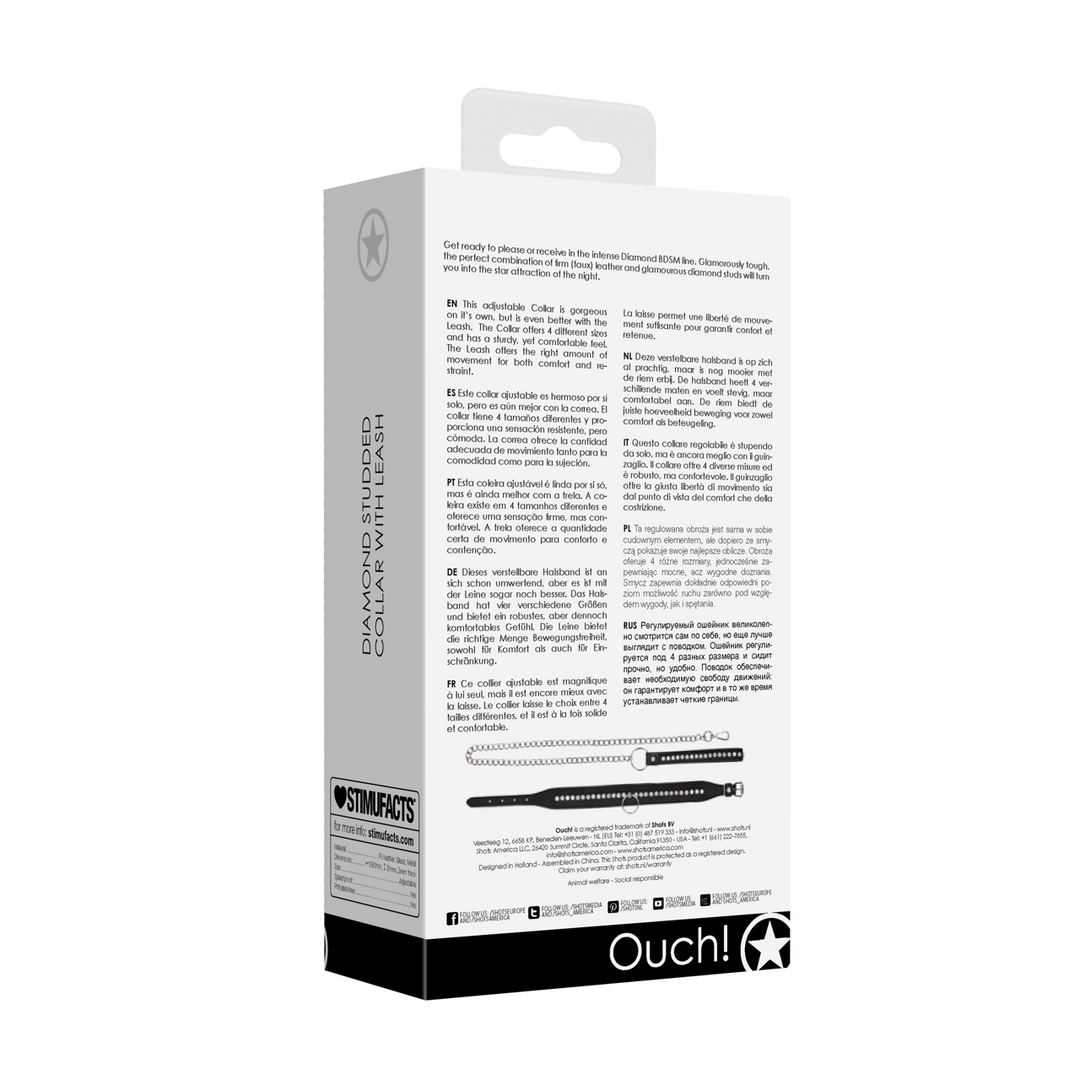 Diamanten Halsband met Leash - Afbeelding 3