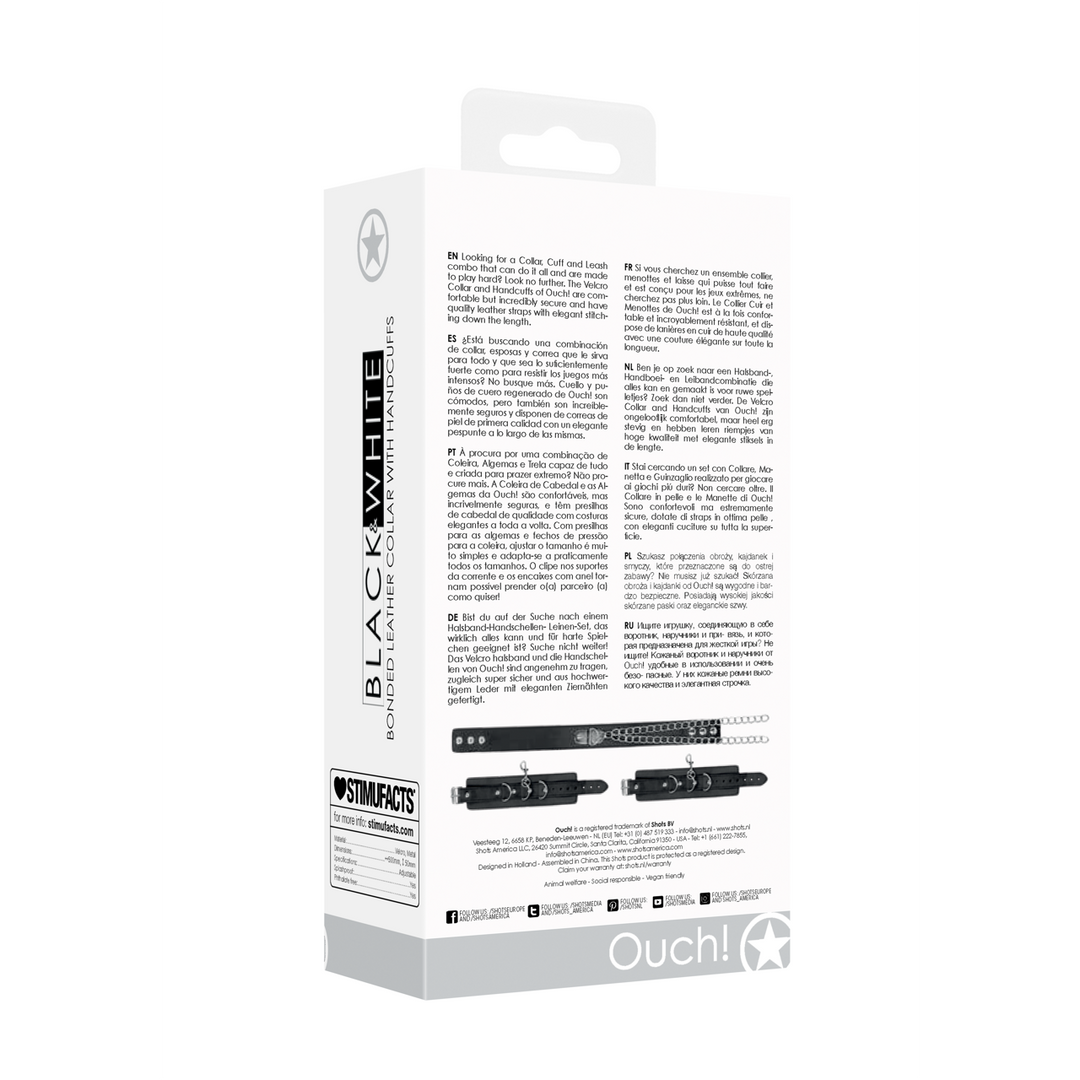 Gebonden Leren Halsband met Handboeien - Afbeelding 3