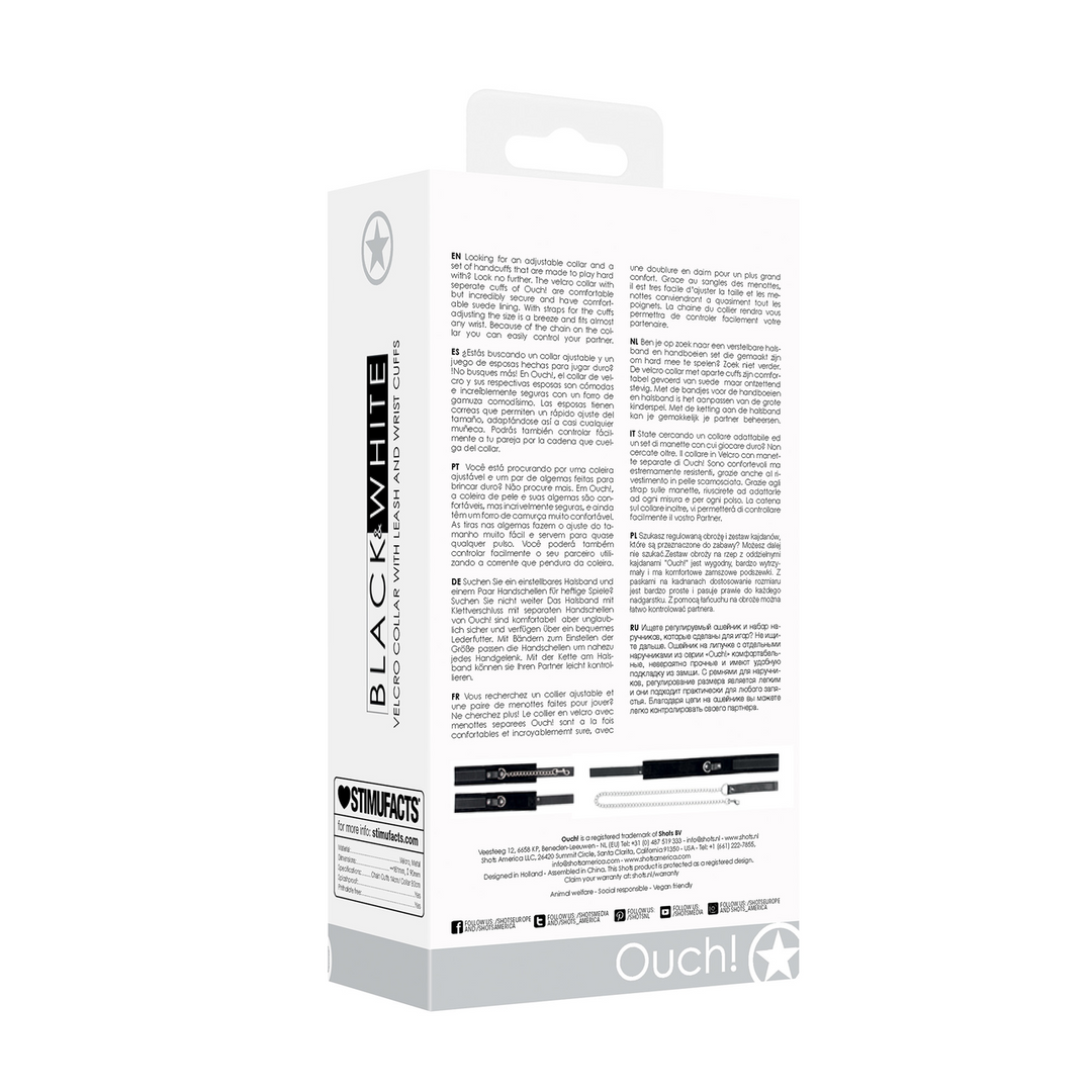 Klittenbandhalsband met Leash en Handboeien - Afbeelding 3