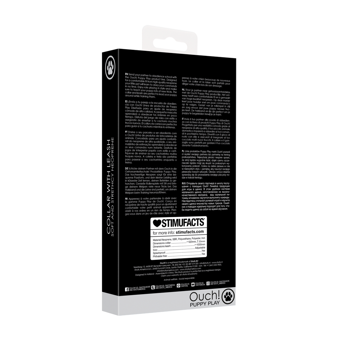 Neopreen Halsband met Leash - Afbeelding 3