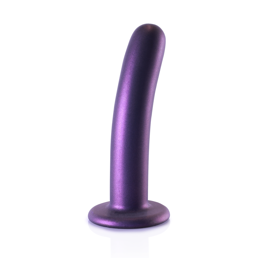Zachte Silicone G-Spot Dildo - 6'' / 14,5 cm - Metallic Paars - Afbeelding 3