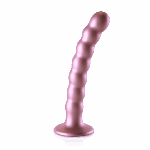 Beaded Silicone G-Spot Dildo - 6.5'' / 16,5 cm - Rosé Goud