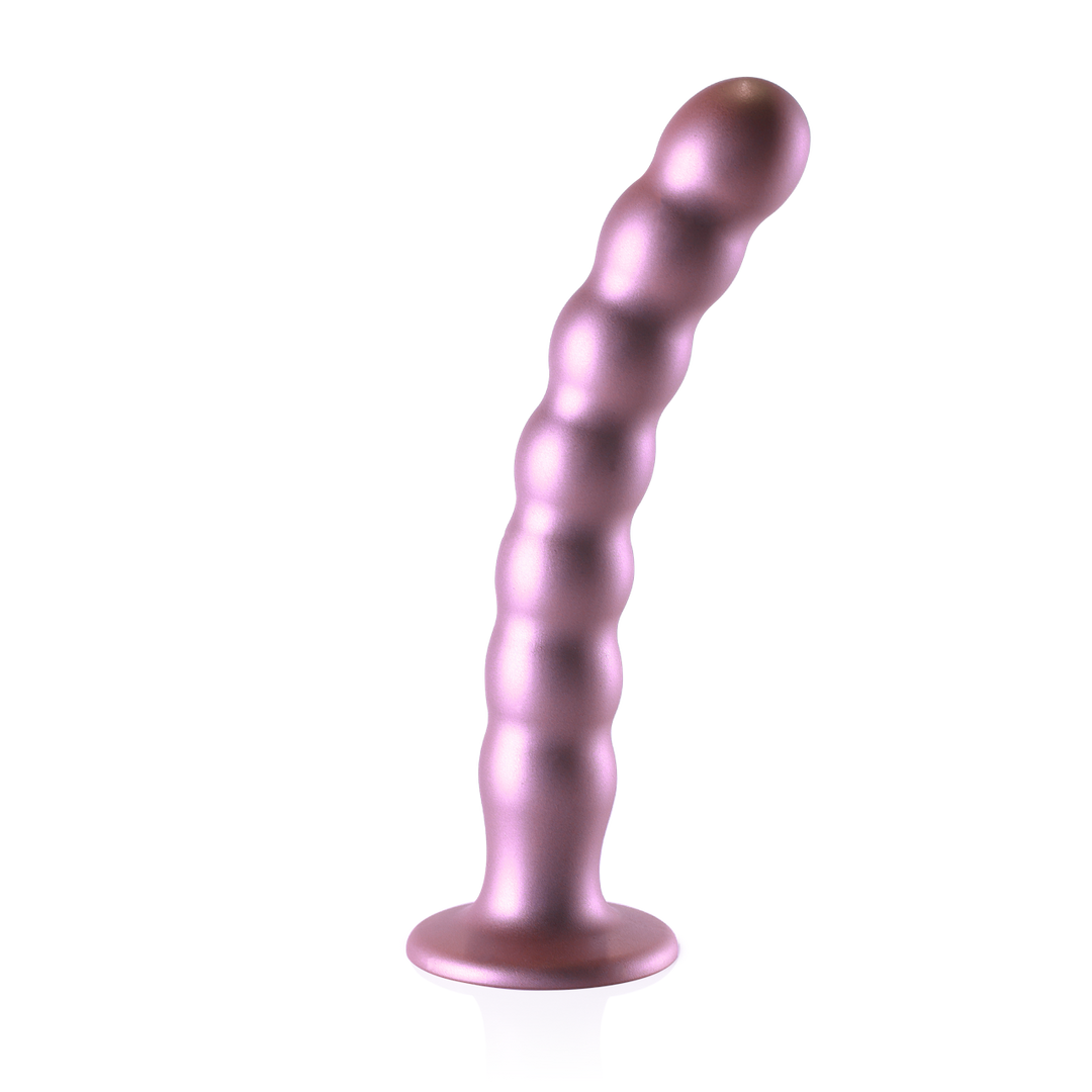 Beaded Silicone G-Spot Dildo - 8'' / 20,5 cm - Rosé Goud