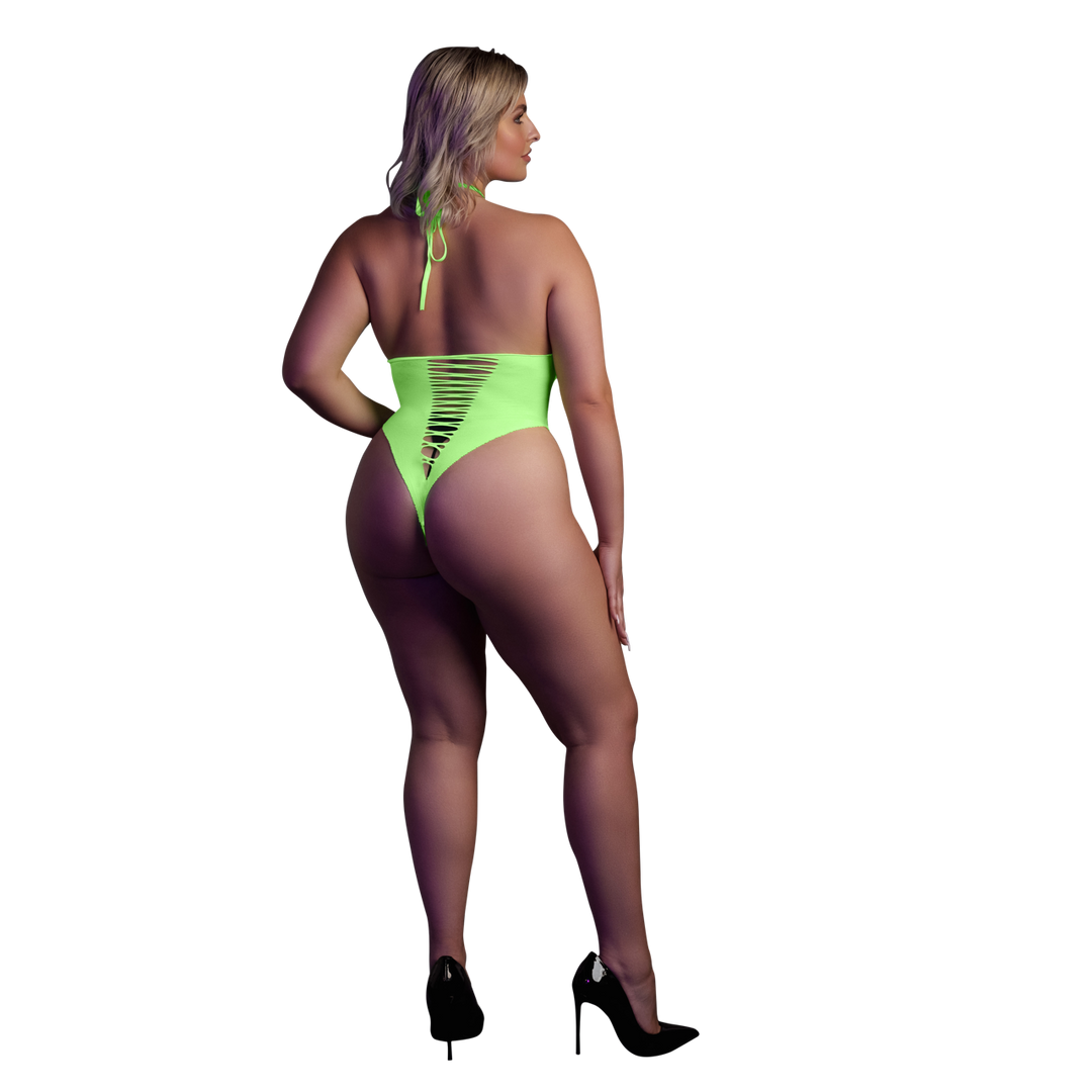 High-Cut Body - Plus Size - Neon Groen - Afbeelding 3