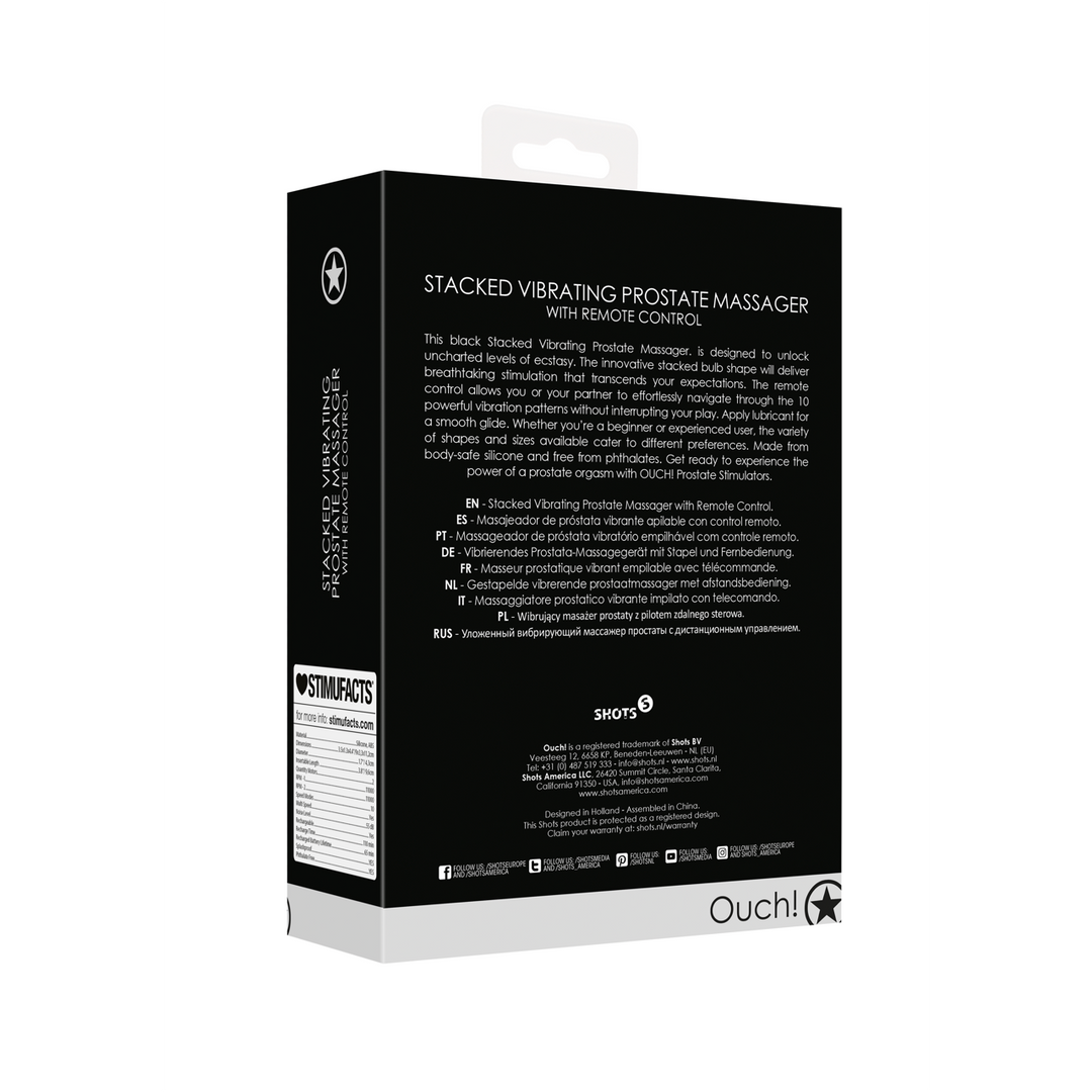 Gelaagde Vibrerende Prostaat Massager met Afstandsbediening - Zwart - Afbeelding 3