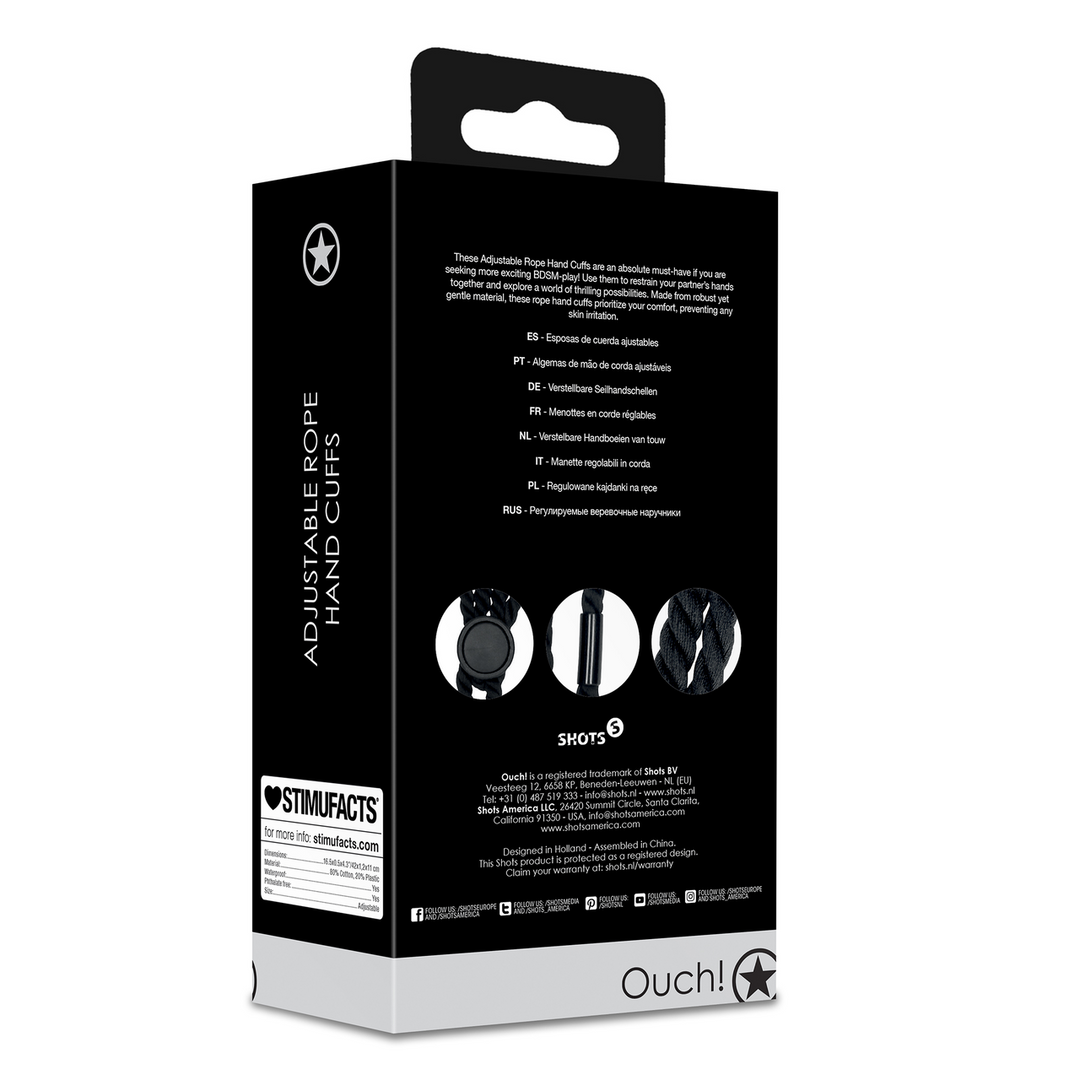Verstelbare Touw Handboeien - Zwart - Afbeelding 3