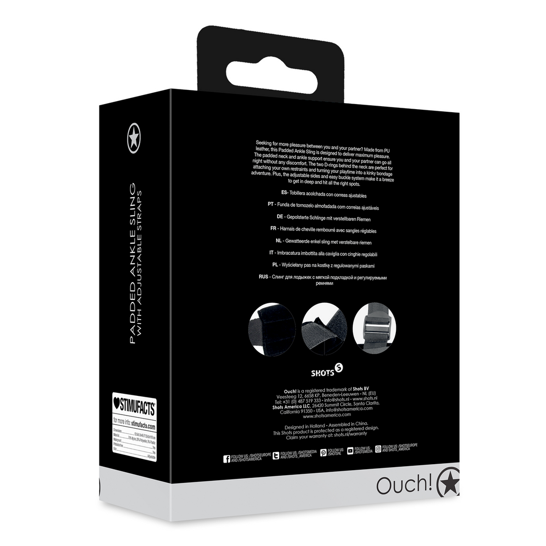 Gevoerde Enkel Sling met Verstelbare Bandjes - Zwart - Afbeelding 3