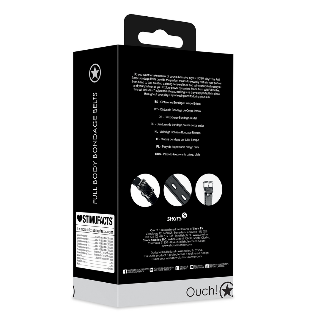 Volledige Lichaams Bondage Riemen - Zwart - Afbeelding 3