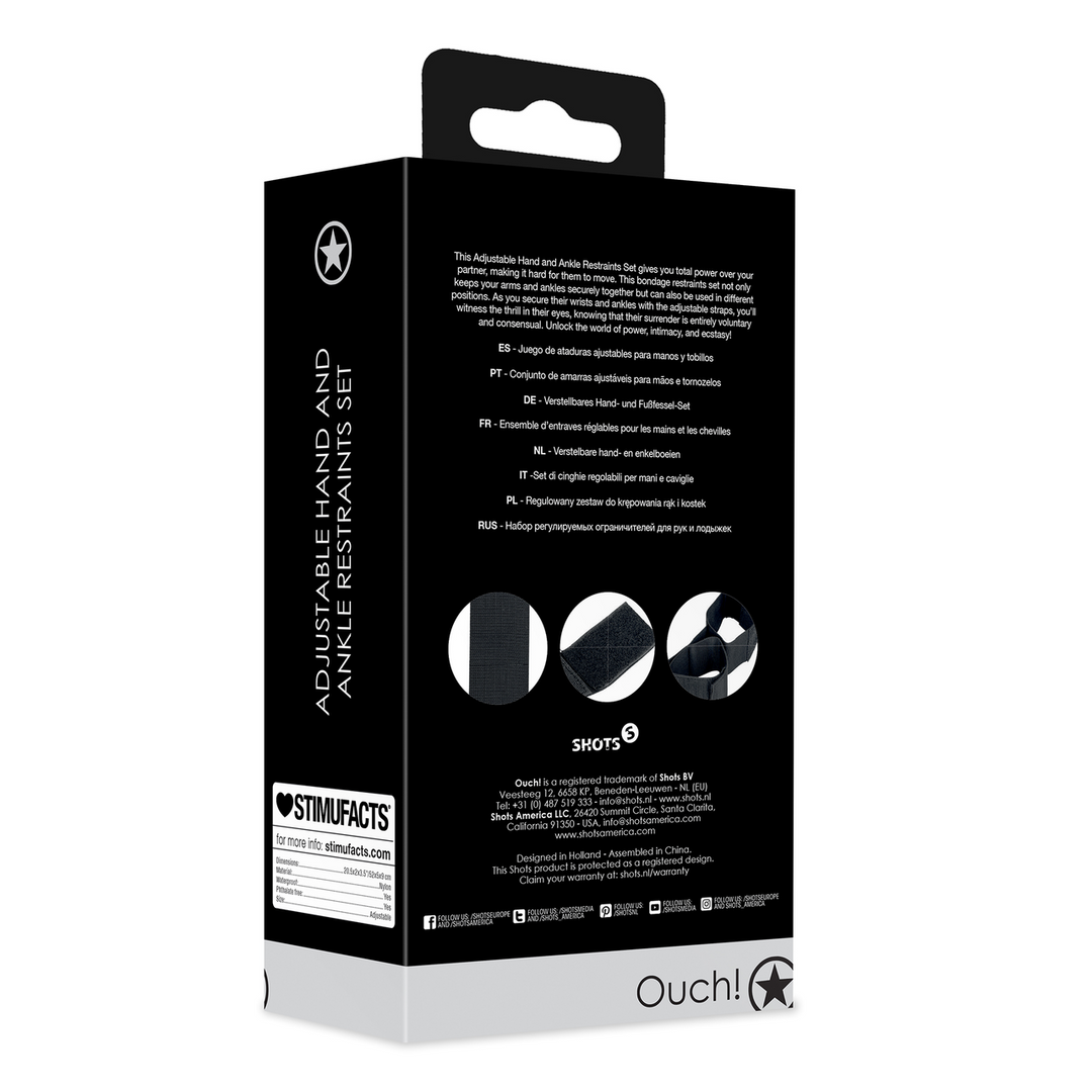 Verstelbare Hand- en Enkelboeien Set - Zwart - Afbeelding 3