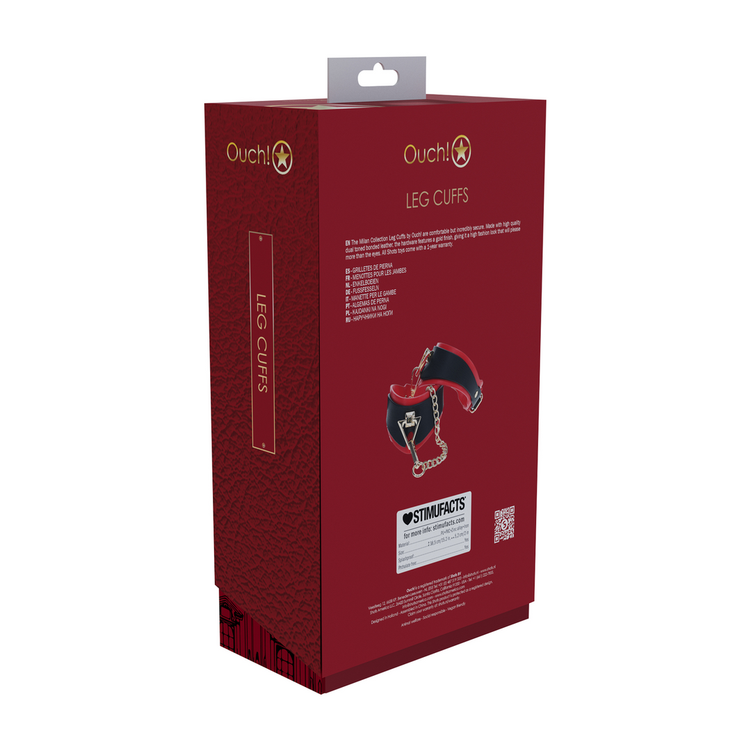 Milan Collectie - Beenmanchetten - Zwart/Rood - Afbeelding 3