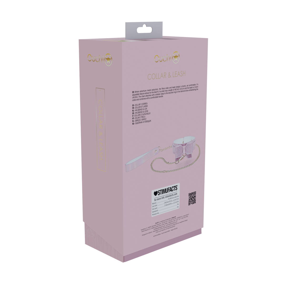 Paris Collectie - Halsband met Leash - Roze - Afbeelding 3