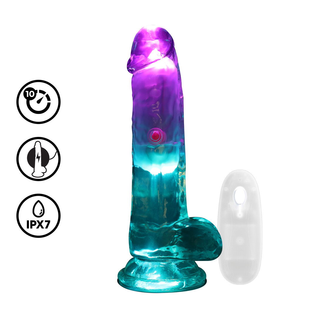 LED Vibrerende Rechte Penis met Ballen - 6 / 15 cm - Transparant