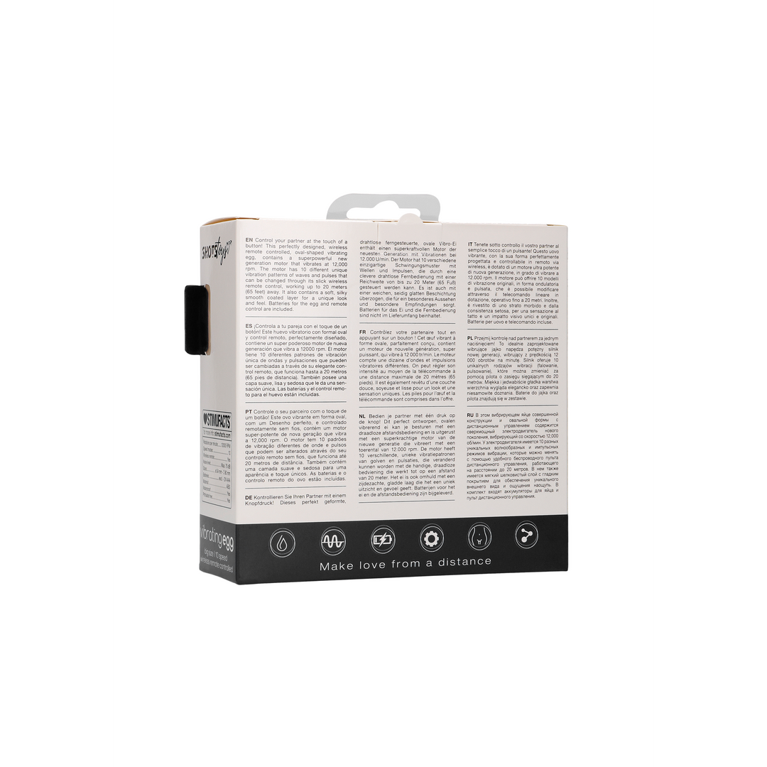 Vibrerende Ei met 10 Snelheden en Afstandsbediening - L - Zwart - Afbeelding 3