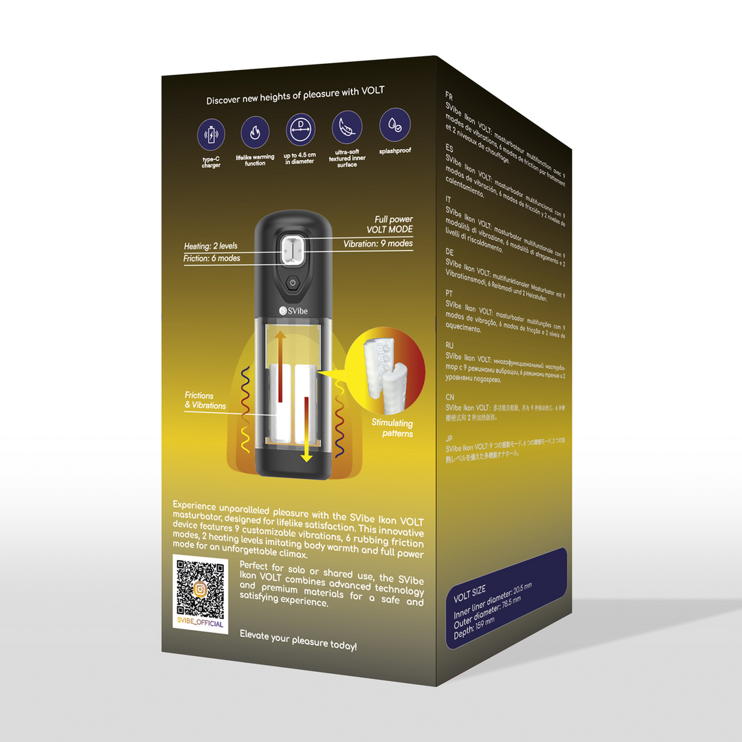 Ikon VOLT - Vibrerende Wrijvende Verwarmende Masturbator - Doorzichtig - Afbeelding 3