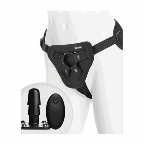 Supreme Harness met Vibrerende Plug en Afstandsbediening - 2 Stukken