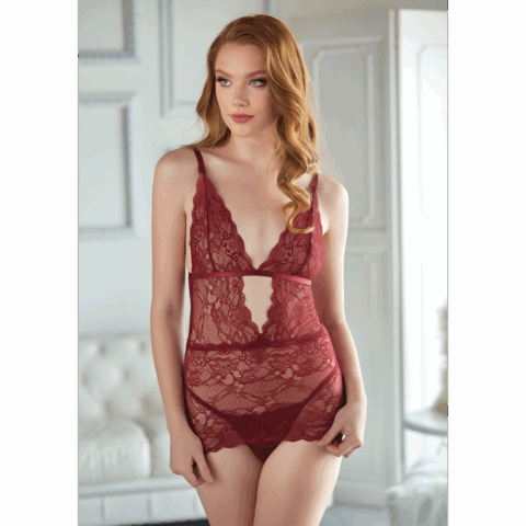 Lace Chemise with G-String - S/M