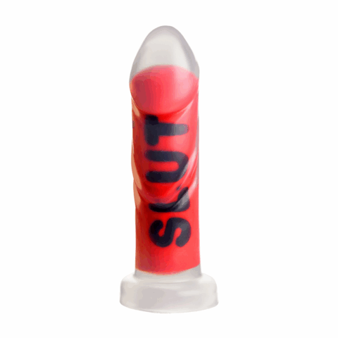 SLUT - Siliconen Dildo - Rood