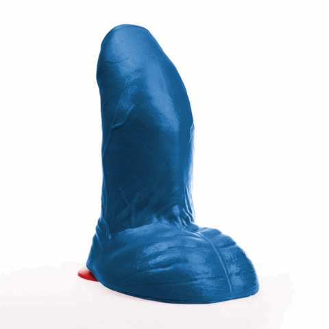 Buri XL - Realistische Gebogen Dildo met Ballen - 10,6 / 27 cm - Blauw