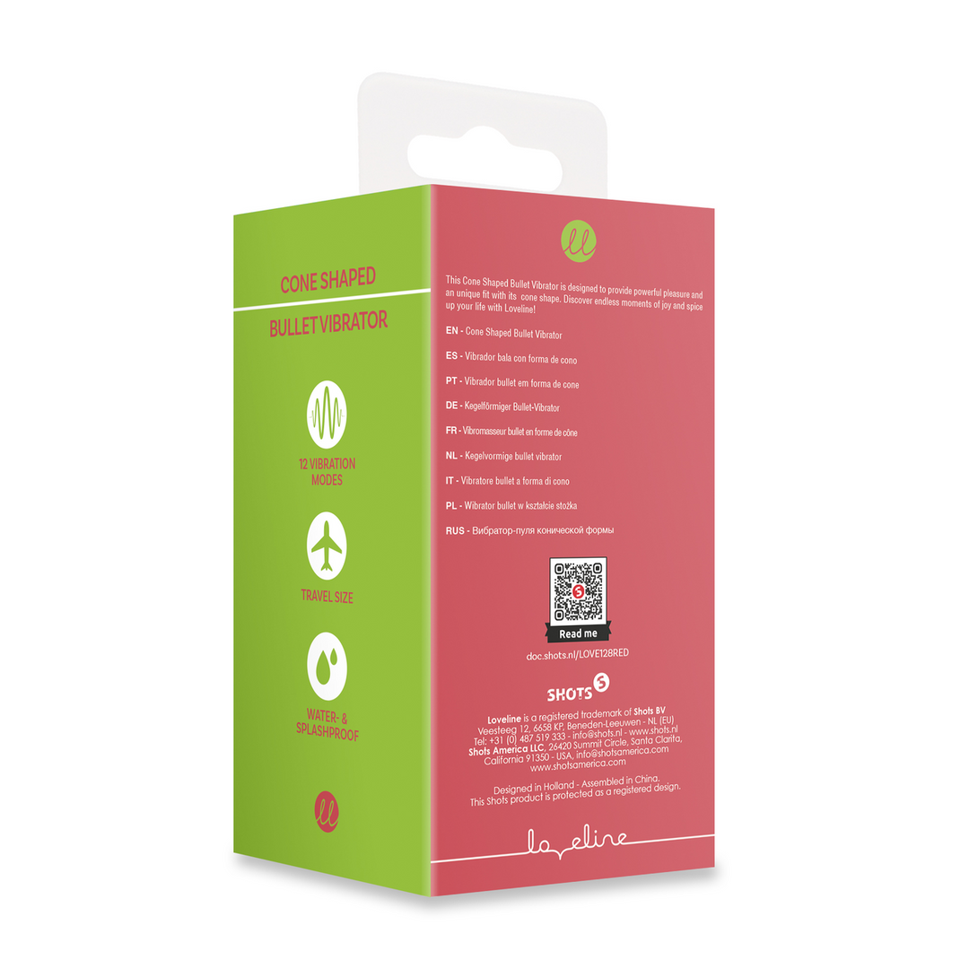 Kegelvormige Bullet Vibrator - Blushing Red - Afbeelding 3