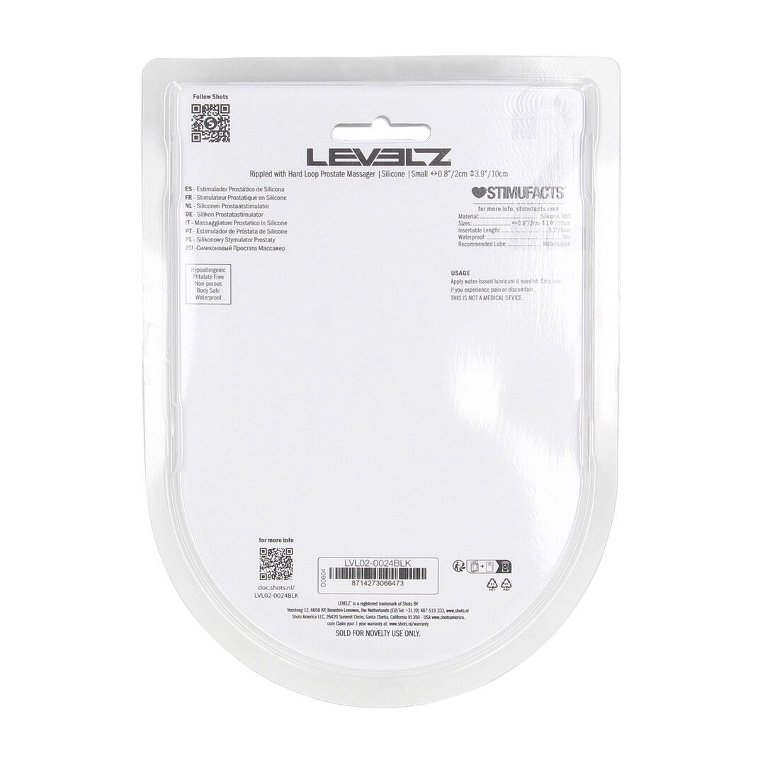 Geribbelde Hard Loop Silicone Prostaat Massager - S - Zwart - Afbeelding 3