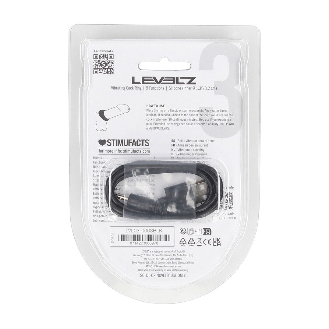 Afgedichte Vloeibare Siliconen Vibrerende Cockring - Zwart - Afbeelding 3