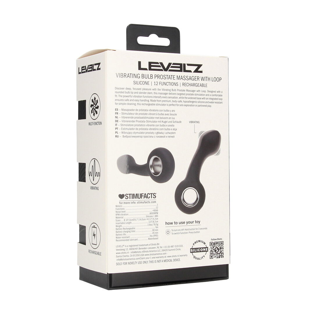 Vibrerende Bulb Silicone Prostaat Massager met Lus - Zwart - Afbeelding 3