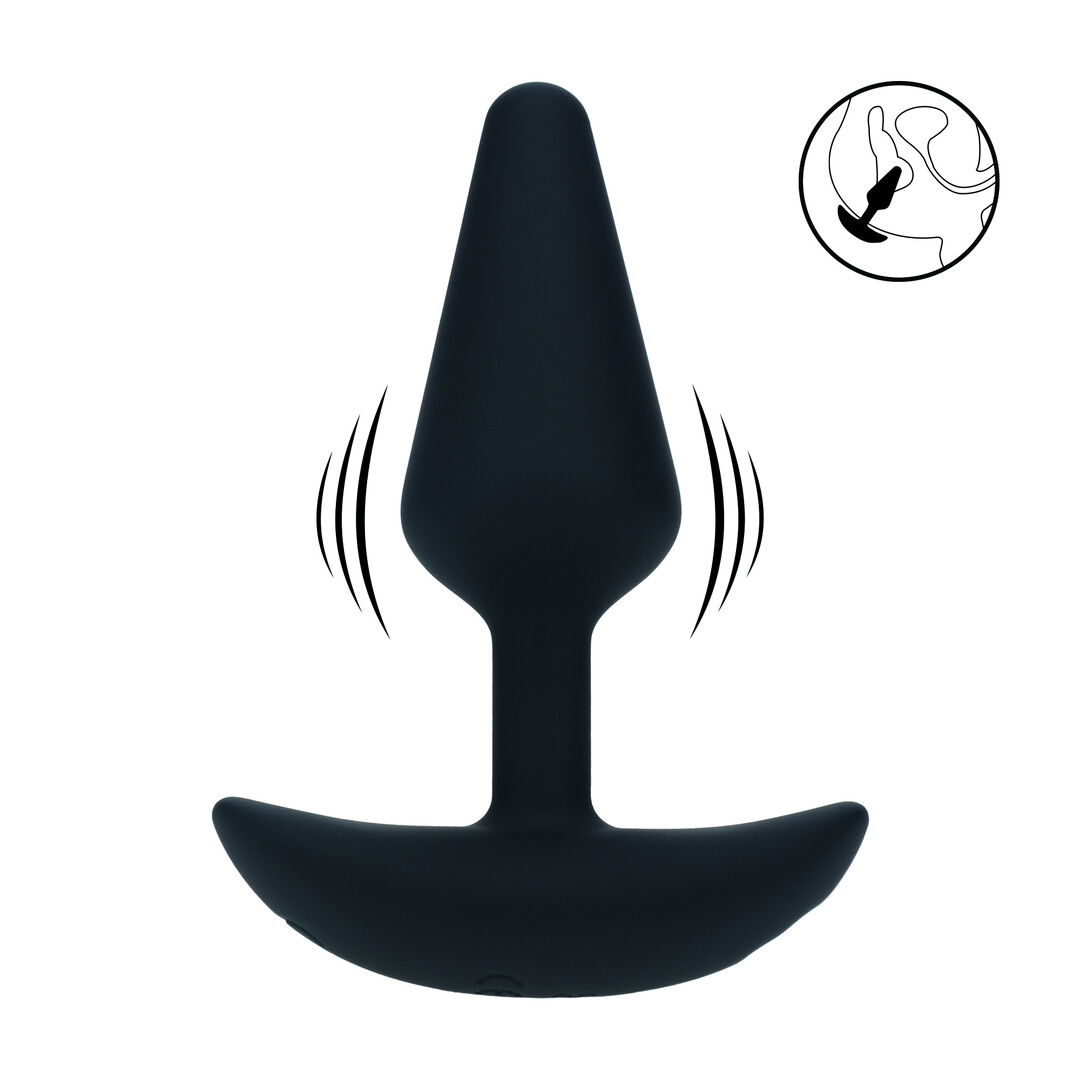 Classic Vibrerende Siliconen Anale Plug - S - Zwart