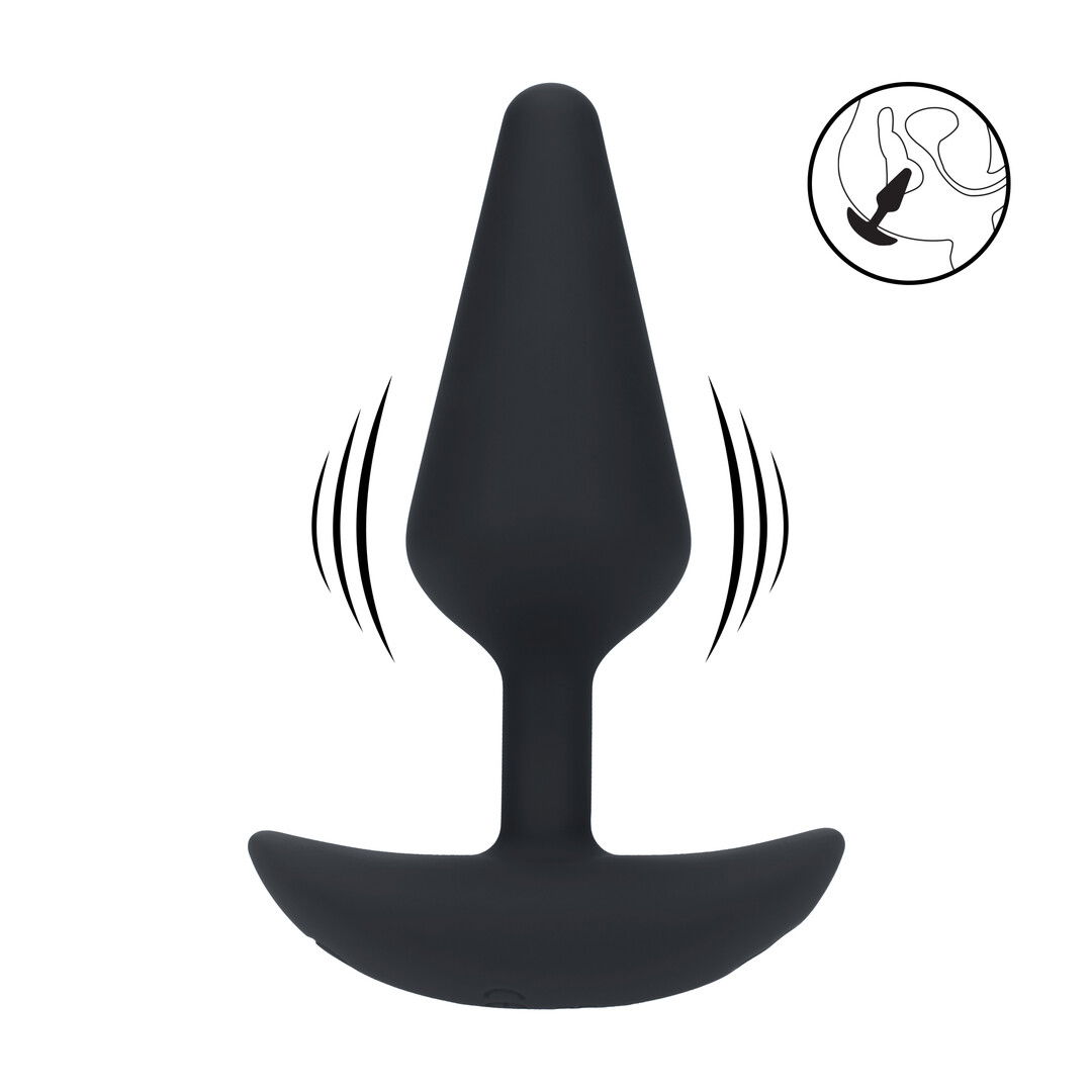 Classic Vibrerende Silicone Anale Plug - M - Zwart