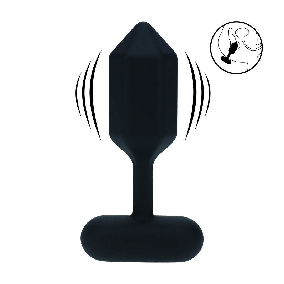 Hexagonale Vibrerende Silicone Anale Plug - S - Zwart