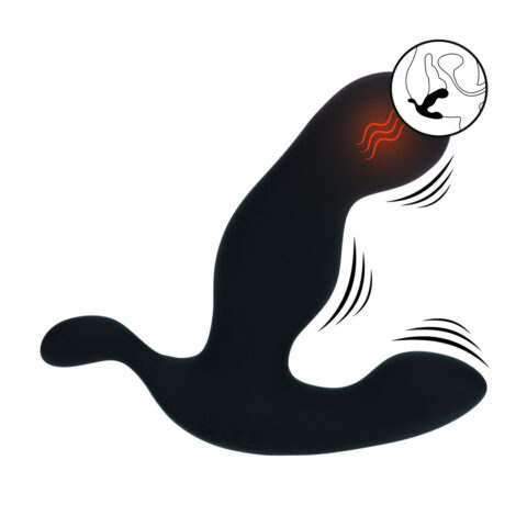 Verwarmende en Vibrerende Silicone Prostaat Stimulator - Zwart