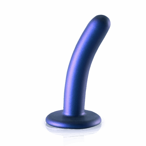 Zachte Siliconen G-Spot Dildo - 5'' / 12 cm - Metallic Blauw
