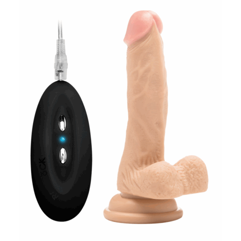 Vibrerende Realistische Cock met Scrotum - 7 / 18 cm