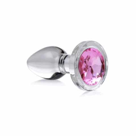 Roze Edelsteen - Glas Anale Plug - Klein