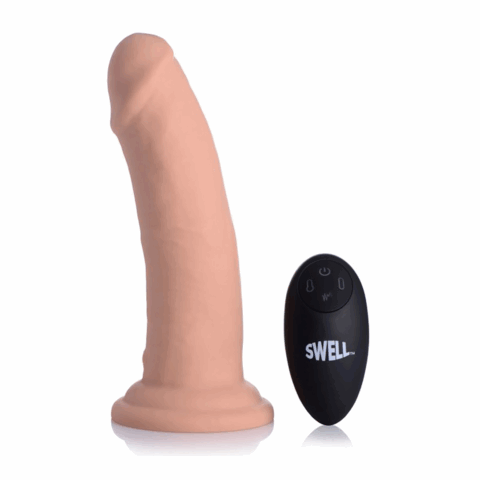 Swell - Opblaasbare en Vibrerende Siliconen Dildo - 7 / 18 cm