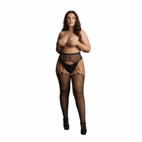 Suspender Leopard Panty's - Plus Size