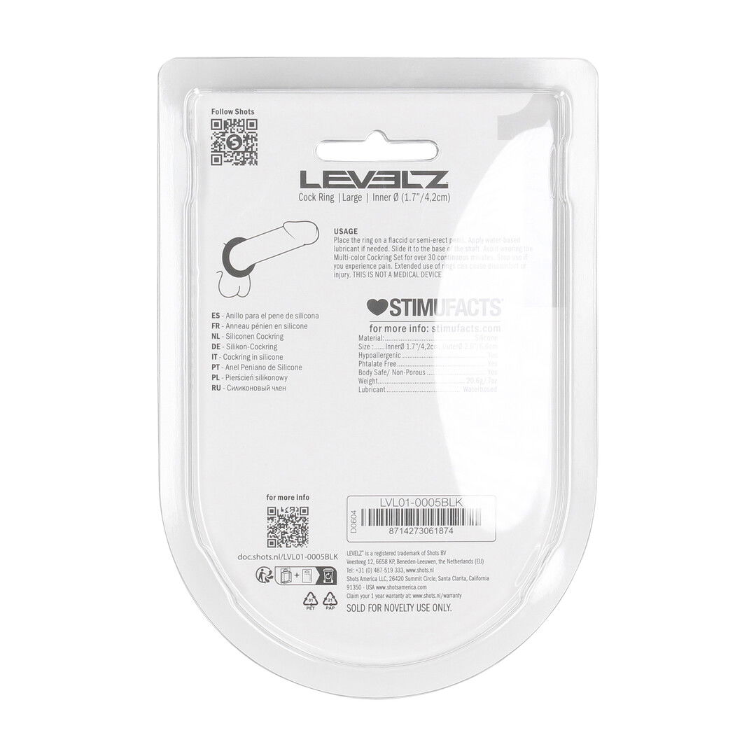 Vloeibare Silicoenen Cockring - L - Zwart - Afbeelding 3
