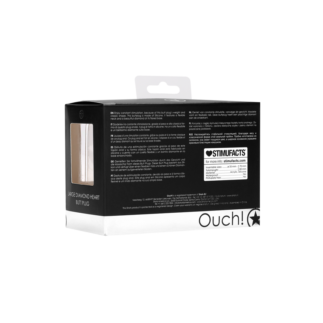 Diamanten Hart Butt Plug - Groot - Afbeelding 3