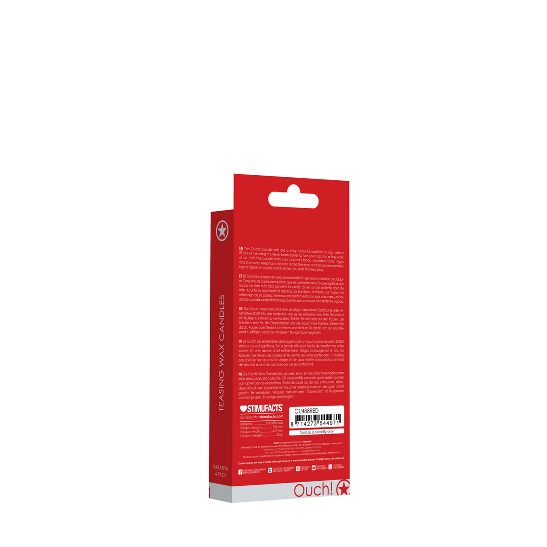 Plagerige Wax Kaarsen - 4 Stuks - Rood - Afbeelding 3