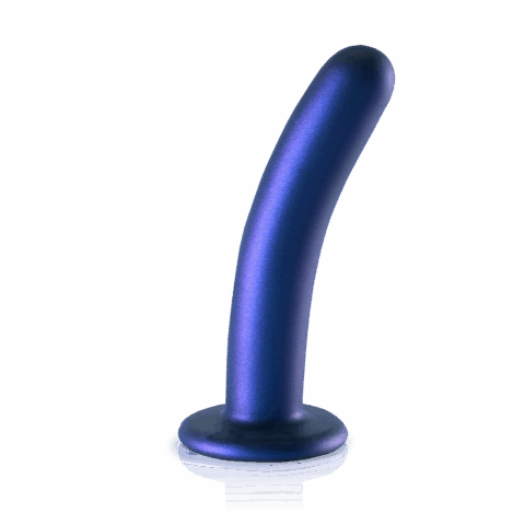 Zachte Silicone G-Spot Dildo - 6'' / 14,5 cm - Metallic Blauw